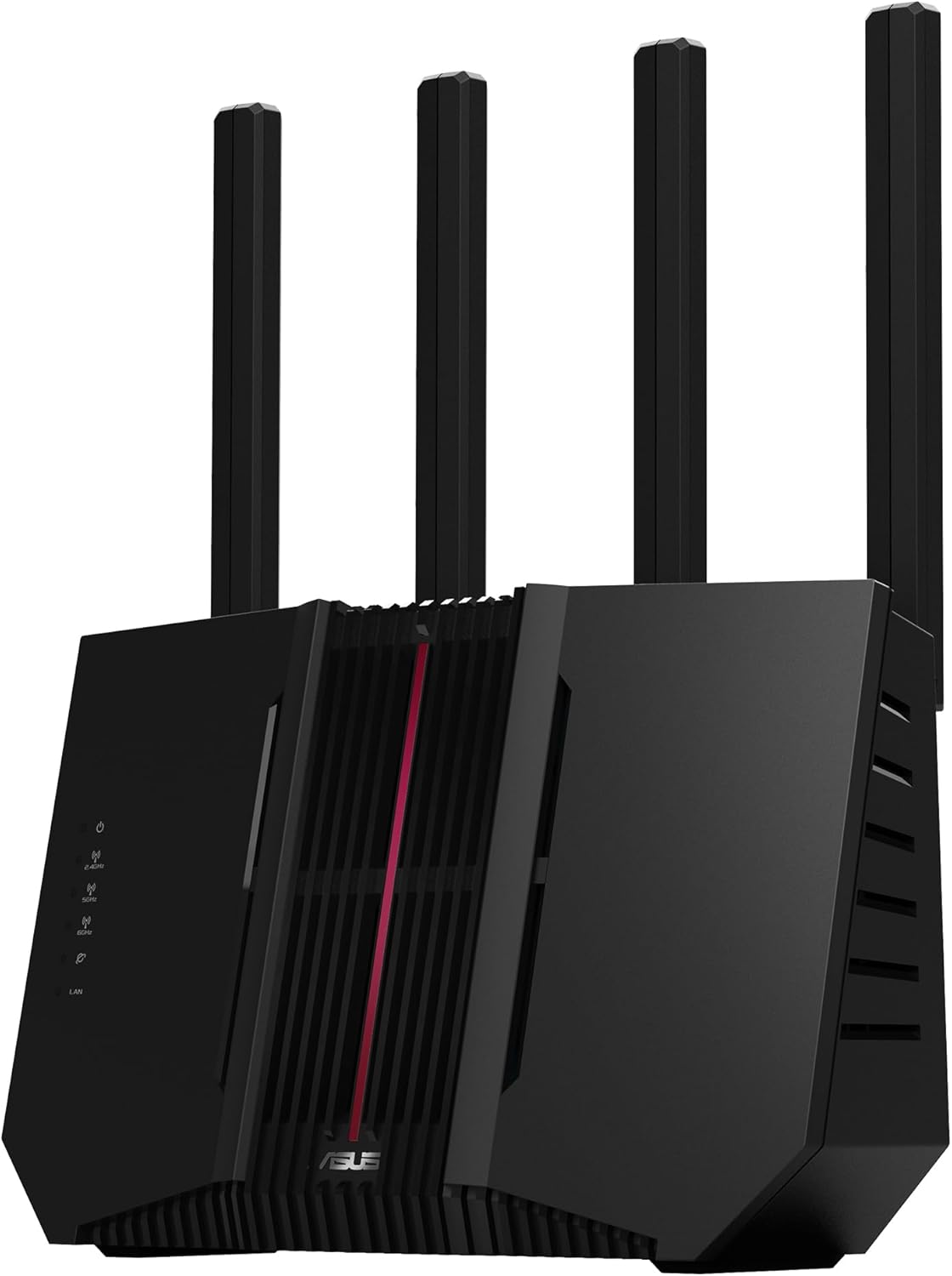 ASUS RT-BE92U - Routeur Wi-FI 7 Extensible - Tri-Bande BE9700, 320MHz 4096-QAM, MLO, AI WAN Detection, AiMesh, Abonnement Gratuit à la sécurité réseau,VPNs(Noir)