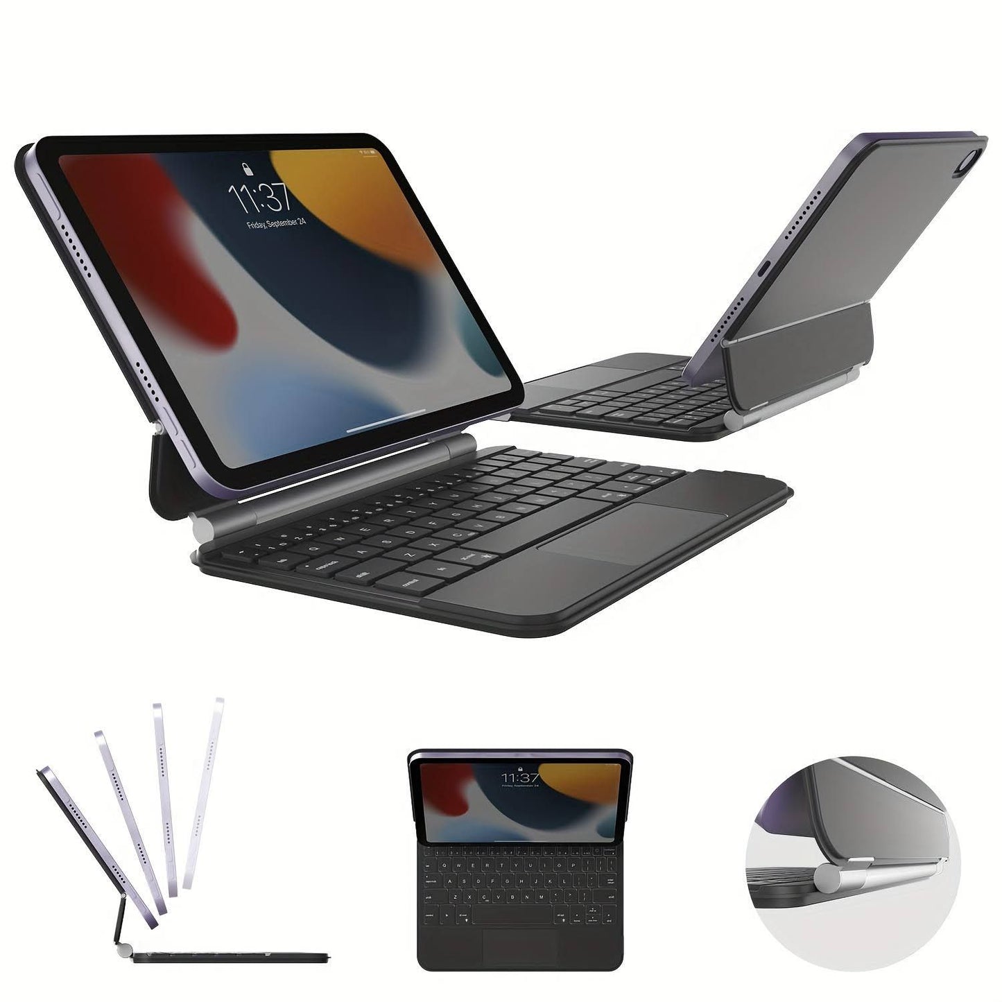 Accessoire Élégant pour Tablette | Étui Clavier Magnétique Bluefinger pour iPad 8.3 (Mini 6-2021) 10.9 (10e Gén 2022) - Couverture Folio Élégante(Noir)