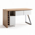 Bureau moderne en bois avec rangements blancs dimensions 120 x 60 x 75cm