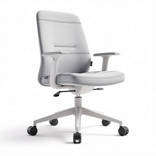 Chaise de bureau en tissu gris avec accoudoirs réglables 55 x 65 x 95cm