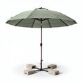 Parasol en toile beige avec structure en métal et socle en béton 200 x 200 x 250cm
