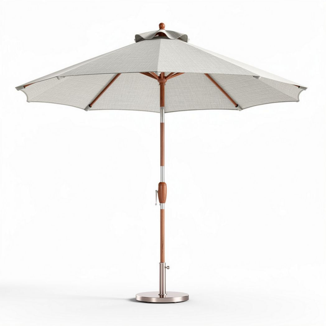 Parasol déporté en aluminium avec toile beige de 250 x 250 x 250 cm