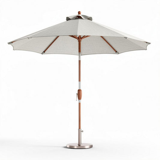 Parasol déporté en aluminium avec toile beige de 250 x 250 x 250 cm